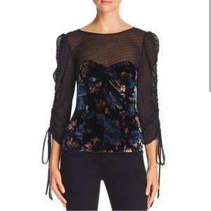 Rebecca Taylor Women's Long Sleeve Solstice Velvet Top